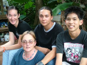Daughter Suzanne, Son Cayce, Grandson Isaac and me. Mother's Day 2004